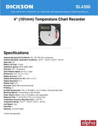 Thumbnail of document Data Sheet - SL4 4 in Temperature Chart Recorder